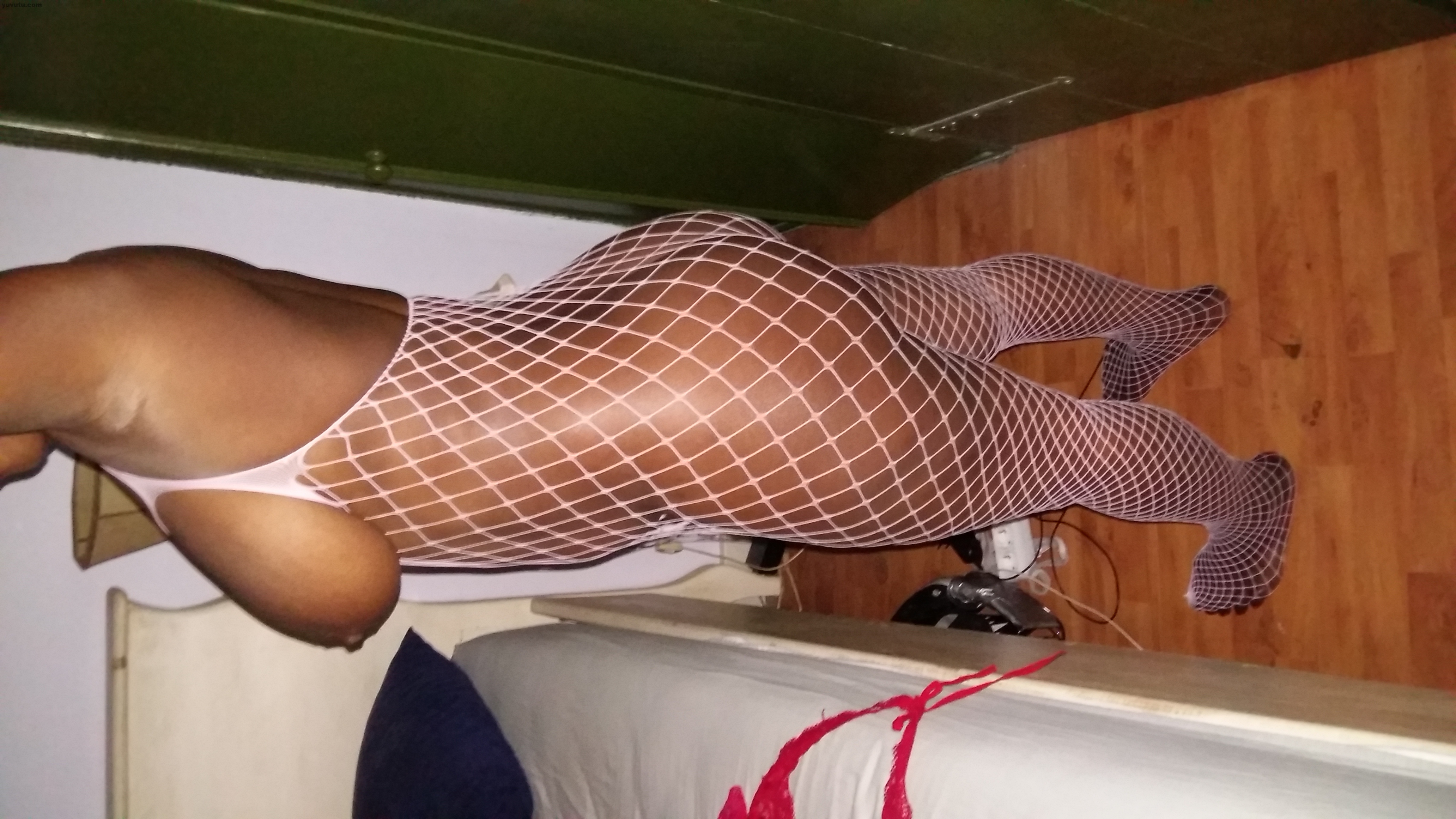 Busty Ebony MILF Ndey in Fishnet Bodystocking On Yuvutu Homemade Amateur Porn Movies And XXX Sex Videos image