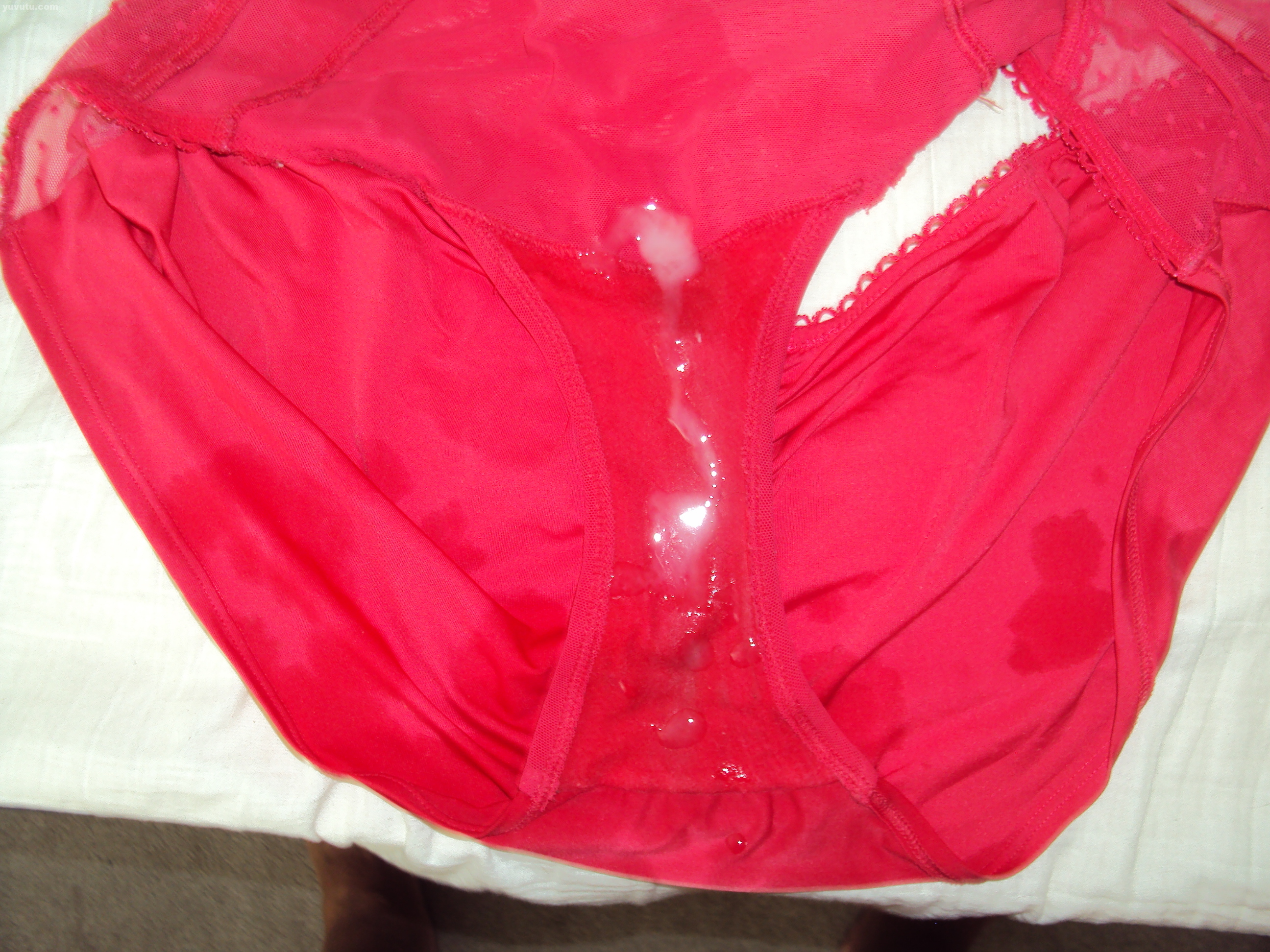 Amateur Wet Panties Cum - Red Wee and Cum Shot in wet panties - Stockings On Yuvutu ...