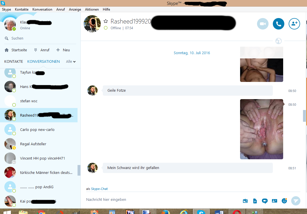 Skype chat xxx