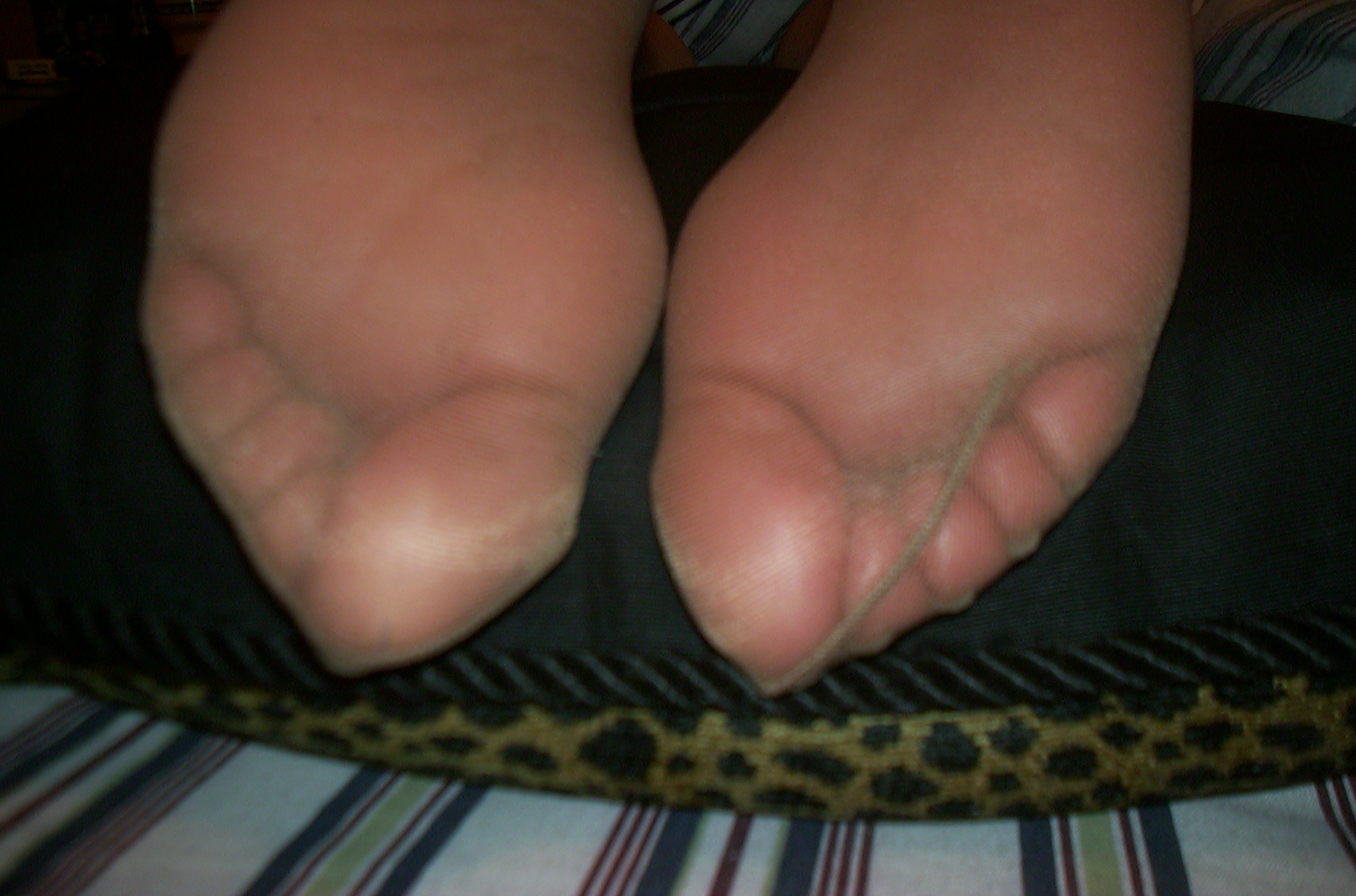 amateur closeup stockinged feet