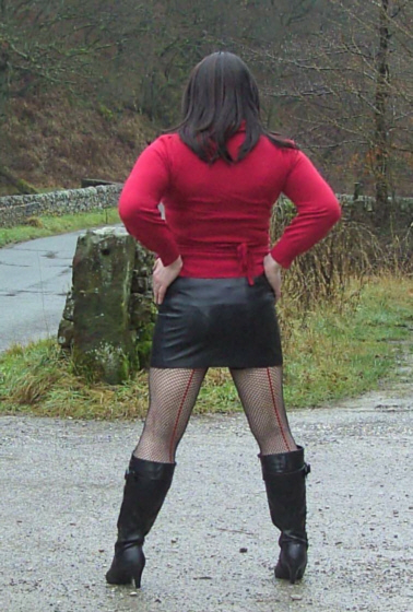 Homemade Wife Boots - Leather mini skirt & Boots - Stockings On Yuvutu Homemade ...