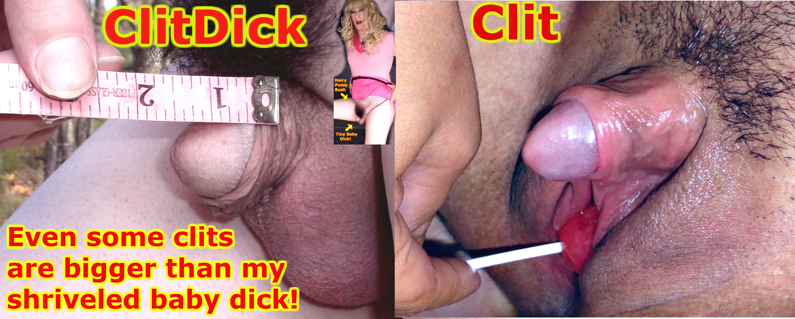Tiny Baby Dick crossdresser! Hairy pussy Micropeni photo picture