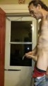 Naked cumming at the door