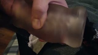 Bizzare - Slow Motion Sloppy Jerk Off and Cum on Panties