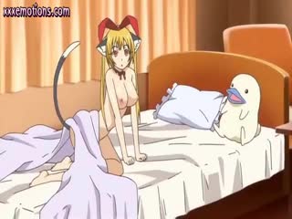 Dessin anim - Two anime cuties rubbing and getting a cock