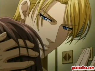  - Handsome hentai guy kissed by a blonde gentleman