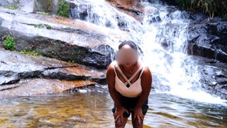  - I invited my ebony friend to go to the waterfall...