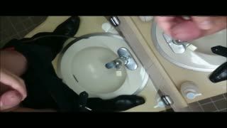 Male Masturbation - Cum in a ladies' lavatory 2