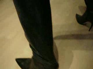  - Stroking my cock in high heeled boots