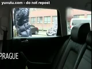 Flashing/Public - Hot blonde fucked from behind in taxi