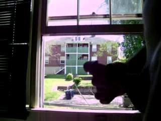 Masturb. maschile - Jacking off at window with a big load