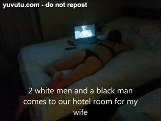  - 3 guys my wife black guy cums in her 1st