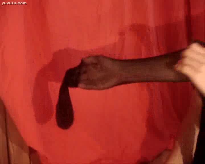Fetish - cum trough black pantyhose, male