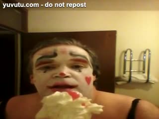  - clowning around - cream covered dildo