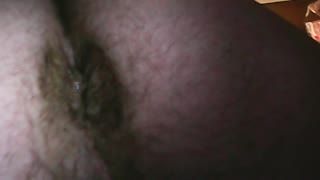 Close-up - cum himself on my dirty ass hole