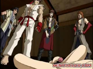  - Hentai hot gangbanged by 4 perverts