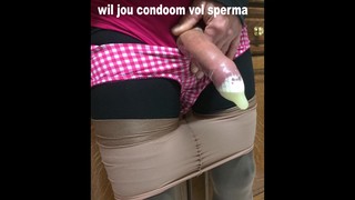 Cumshot - sperma in condoom