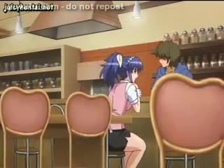 Dessin anim - Anime babe rubbing a dick with her big tits