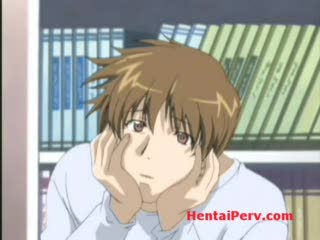 Hentai - Horny hentai girl provokes study partner and get...