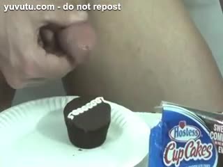 Shemale - Eating hostess cupcake with cum