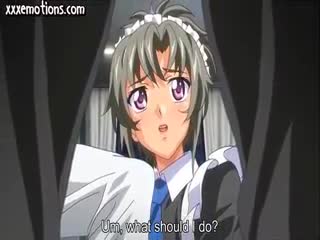  - Anime girl sucking two cocks and gets cumshot