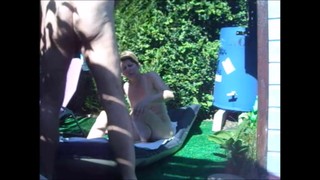 Cowgirl/She on top - ORGASM IN GARDEN