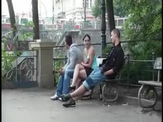 Pblico - Public threesome sex on the street. AWESOME!