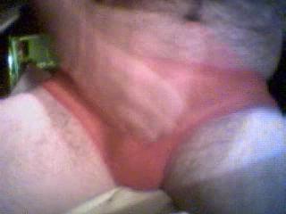 Male Masturbation - Red Sheer Panties
