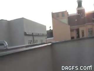 Blow Job - Stunning Czech milf tease on the roof
