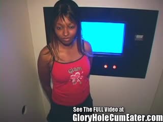  - Ebony Cum Slut Gets a Strangers Gloryhole Creamp...