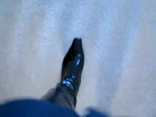 Fetish - shiny patent high heel pointy toe boots