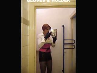  - Corset & Latex Lady smoking with Gloves &...