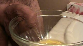 Male Masturbation - Pee in a bowl