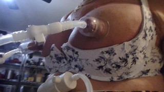 Fisting - Bouncing tits with nipple pumps.