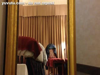  - cumina opens horny hole in front of mirror
