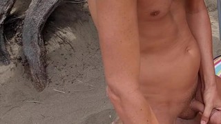 Flashing/Public - Stranger Cums on me in the dunes