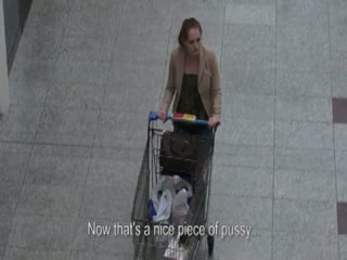 Exhibe - Redhead chick has sex on the stairs of a shoppin...