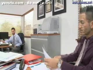 Anulingus - Horny boy gets drilled hard in the office