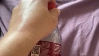 Female Masturbation - stretching pussy with bottle