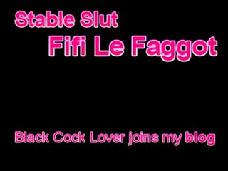  - New sissy stable slut: Fifi Le Faggot
