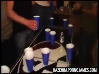 Gay - College guys play drinking games